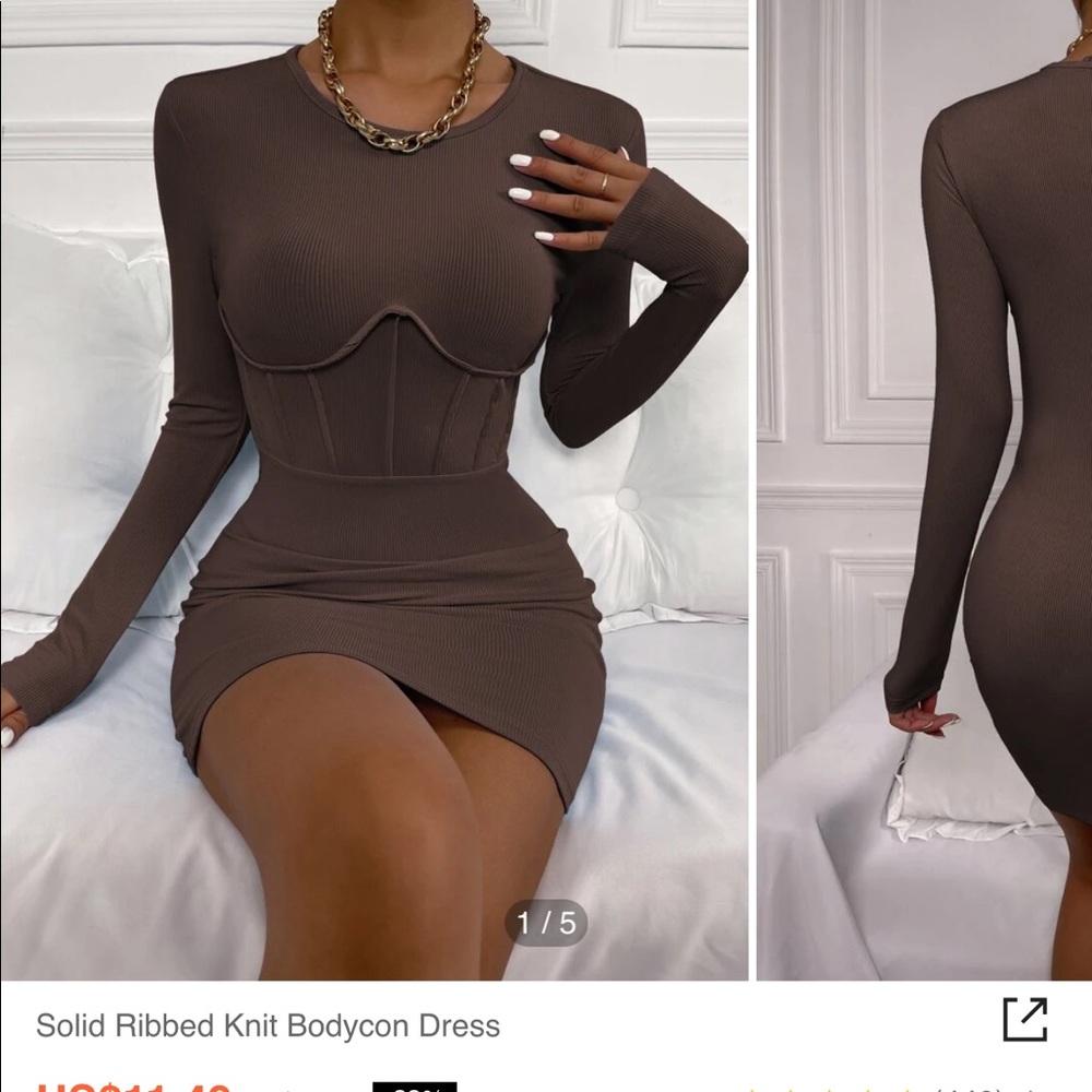 Solid ribbed knit bodycon